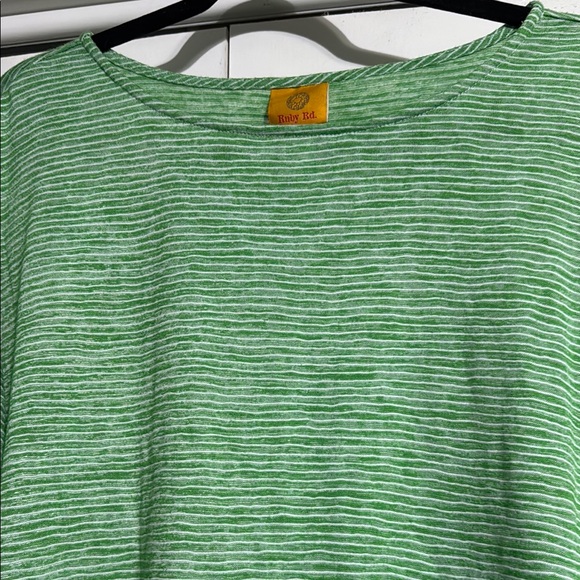 Ruby Rd. Green Striped Dress. - Picture 2 of 2